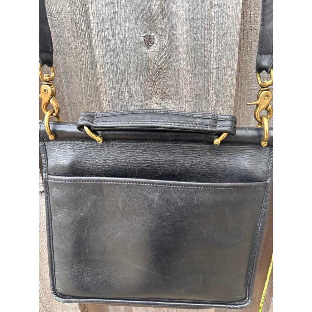 Vintage Coach Willis 9927 Black Leather Crossbody Satchel Bag Fair Condition - Picture 8 of 10